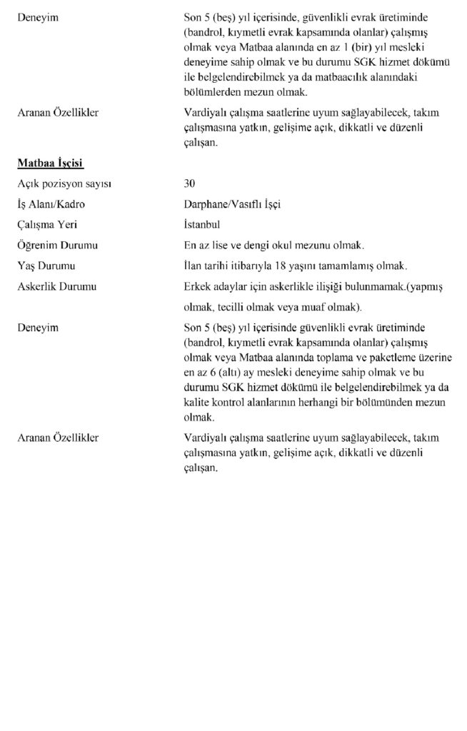 darphane-5-654x1024 Darphane işçi alımı başladı. 124 kamu işçisi için başvurular İŞKUR üzerinden alınacak